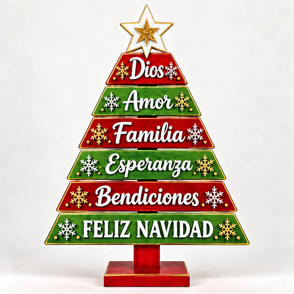 Árbol navideño con frases 1