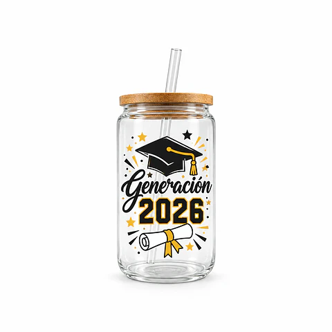 Vaso de Vidrio 16 oz Personalizado con Vinil