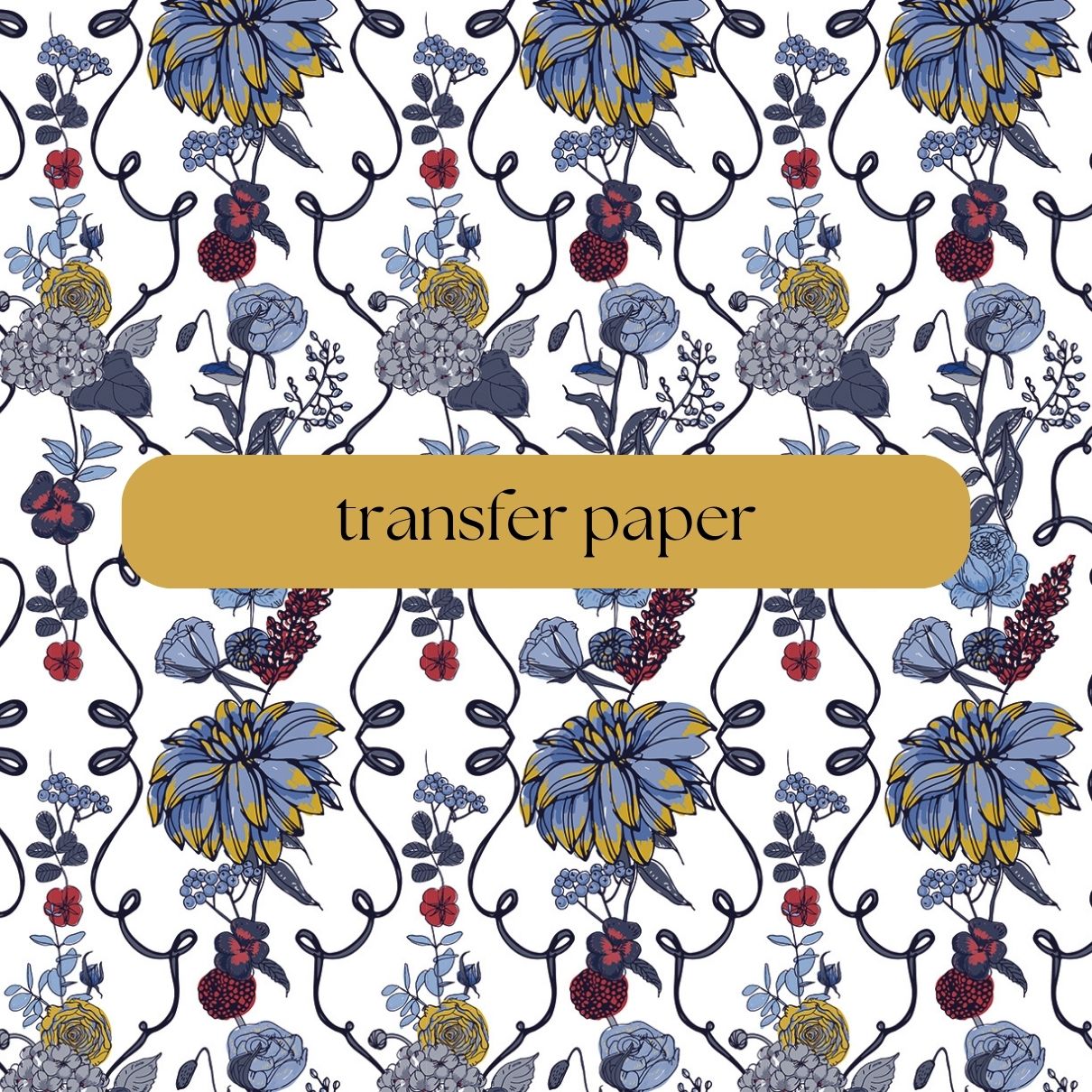Blue Dahlia Flowers | Transfer Paper
