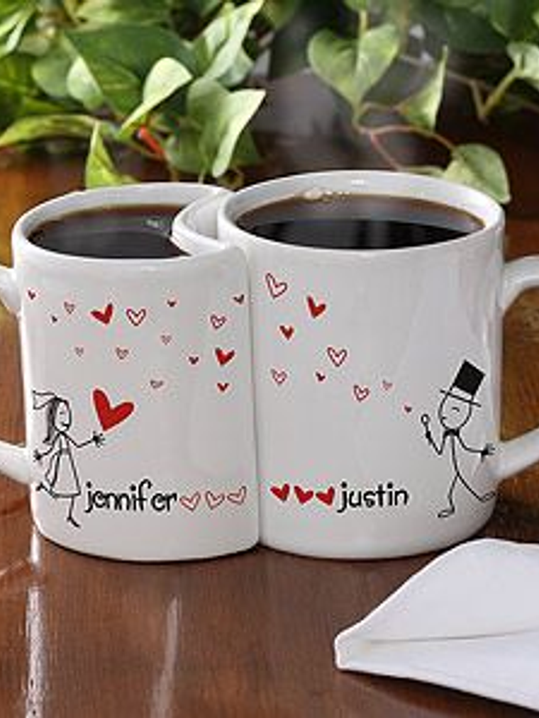 Caneca Dupla Coração Personalizada 2