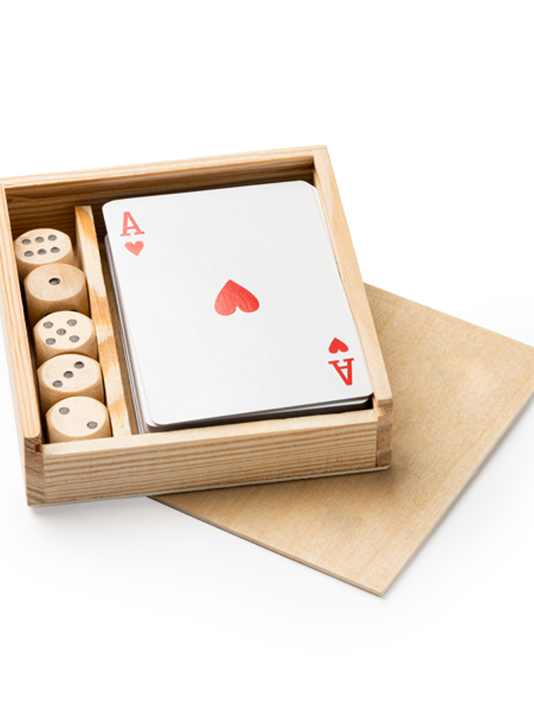 Caixa em Madeira com Cartas e Dados Personalizada 1