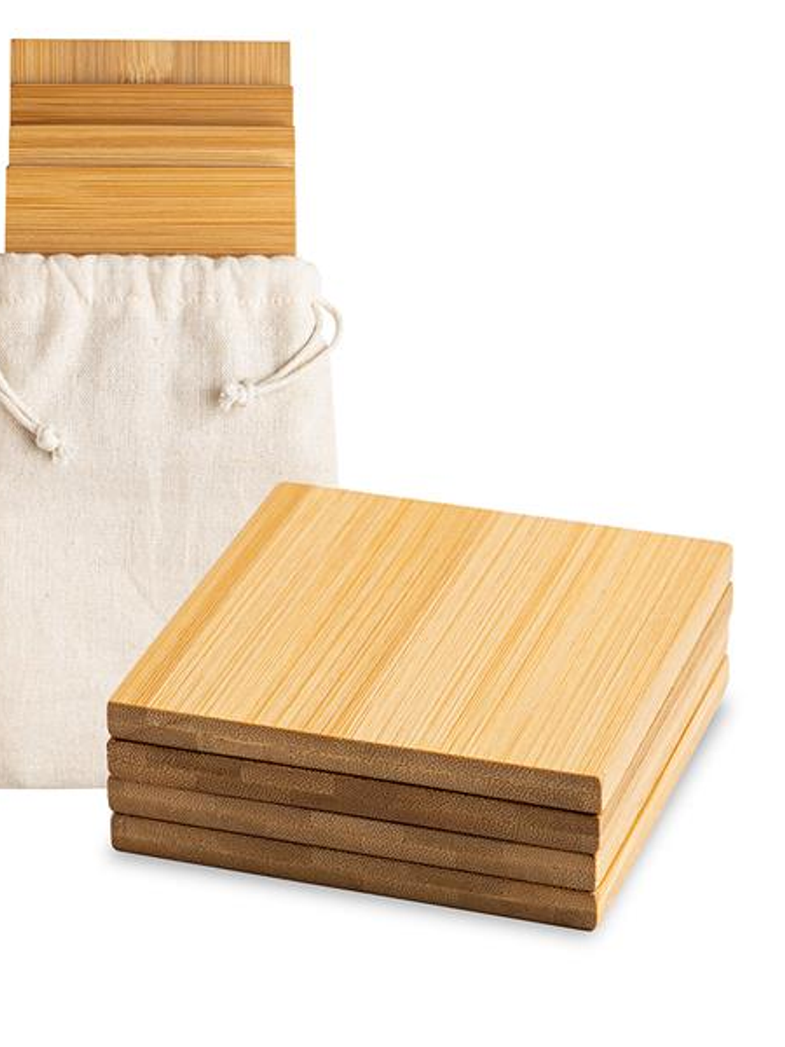 Set de 4 Bases de Copo em Bambu Personalizadas 1