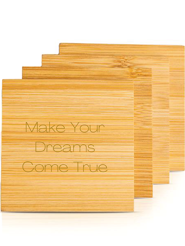 Set de 4 Bases de Copo em Bambu Personalizadas 2