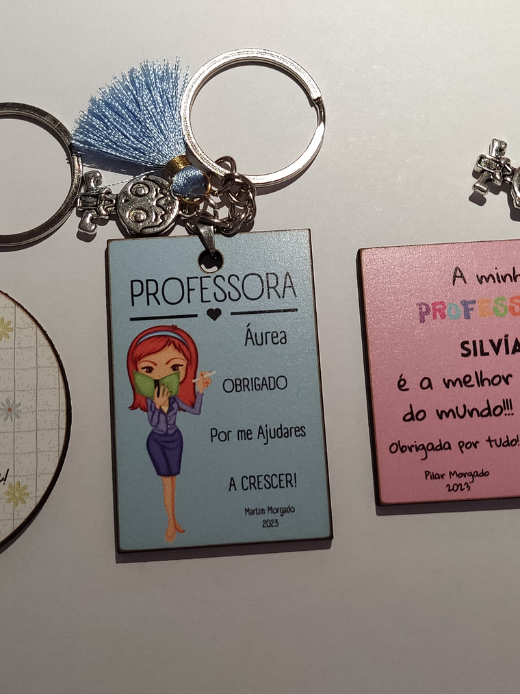 Porta-Chaves em Acrílico/MDF(Branco)/Madeira Personalizado 1