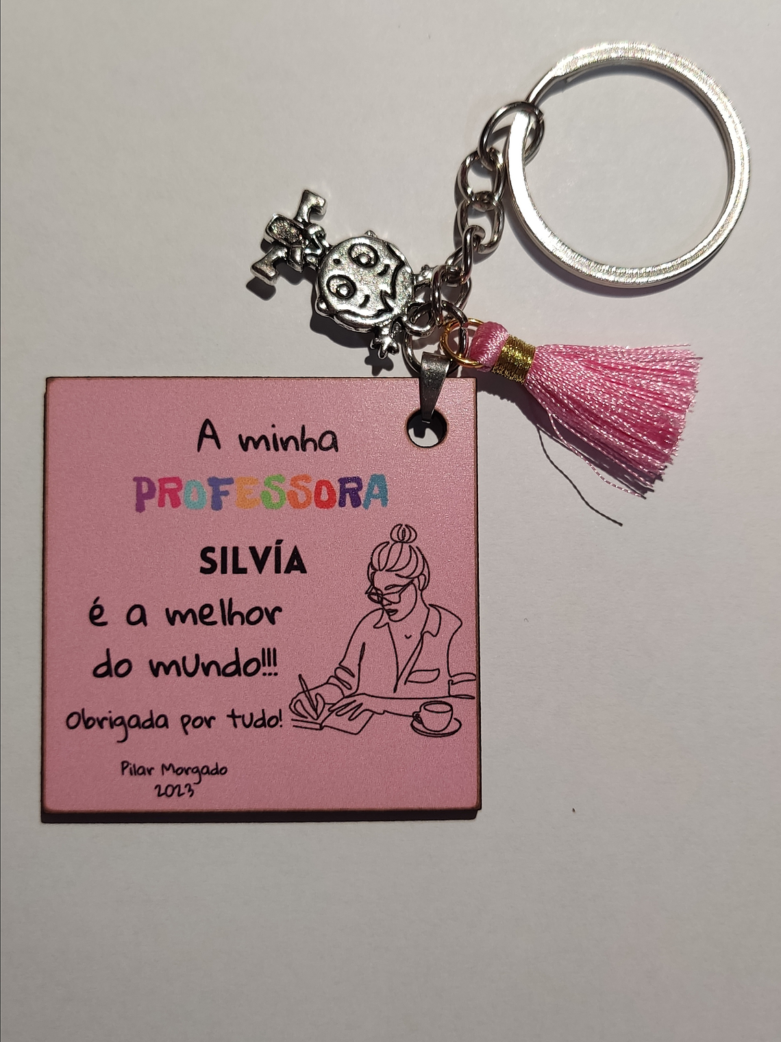 Porta-Chaves em Acrílico/MDF(Branco)/Madeira Personalizado 9