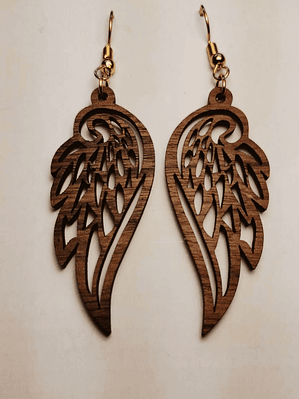 Brincos em Madeira MOD. Feather 1