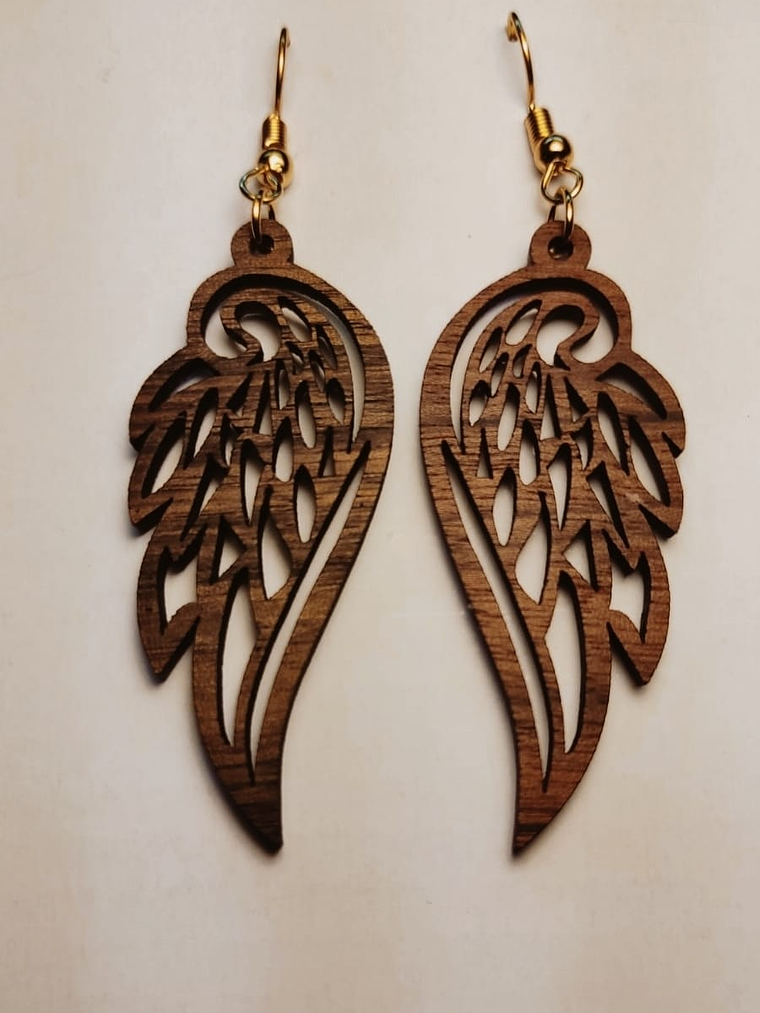 Brincos em Madeira MOD. Feather 1 1