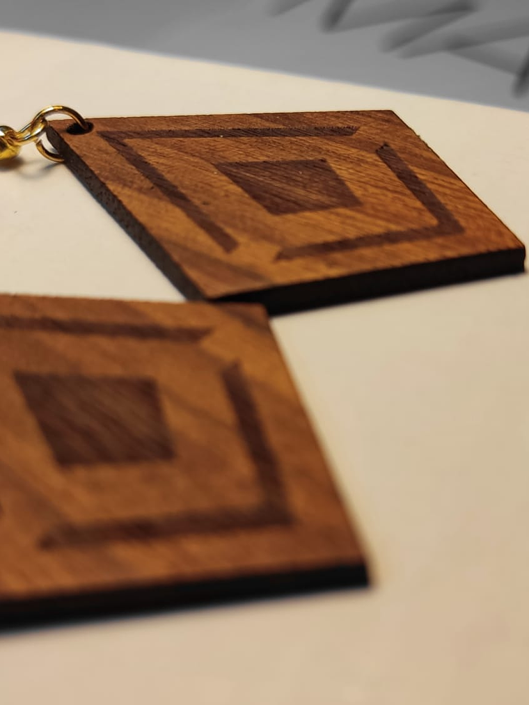 Brincos em Madeira MOD. Geometrical 1 3