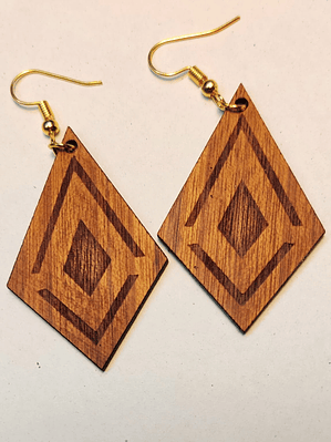 Brincos em Madeira MOD. Geometrical 1
