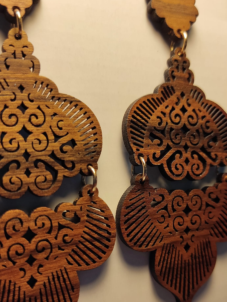 Brincos em Madeira MOD. Moroc 1 2