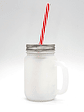 Caneca em Vidro Com Tampa e Palhinha Vermelha - thumbnail 1