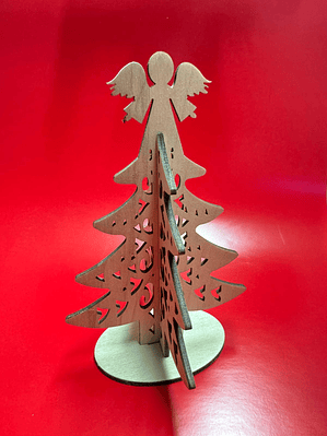 Decoração de Mesa - Árvore de Natal com Anjo