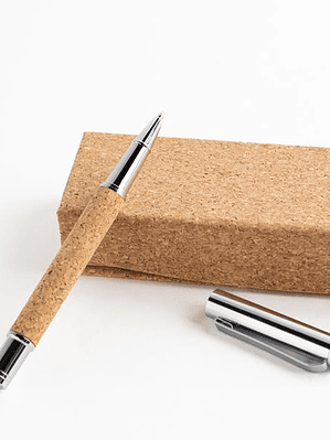 Caneta Roller em Metal e Cortiça