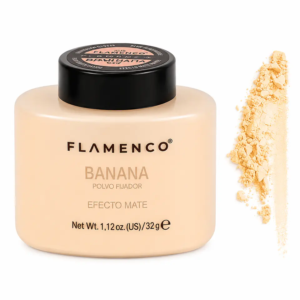 Polvo translúcido banana flamenco 1