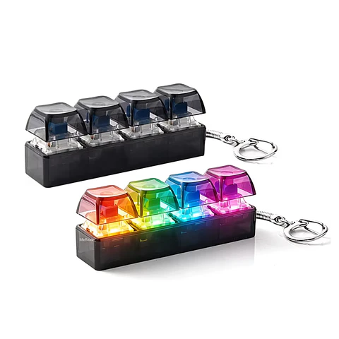  Llavero Teclado Mecánico Fidget Antiestrés con Luces LED Clicker Premium