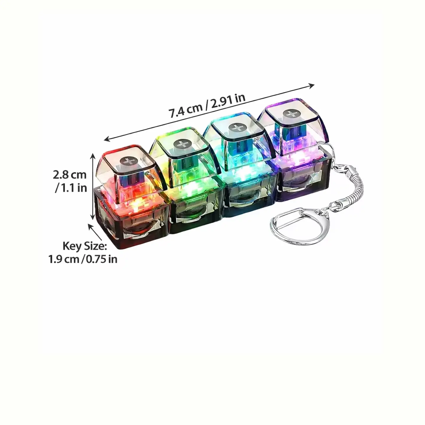  Llavero Teclado Mecánico Fidget Antiestrés con Luces LED Clicker Premium 2
