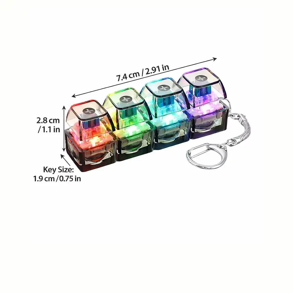  Llavero Teclado Mecánico Fidget Antiestrés con Luces LED Clicker Premium 2