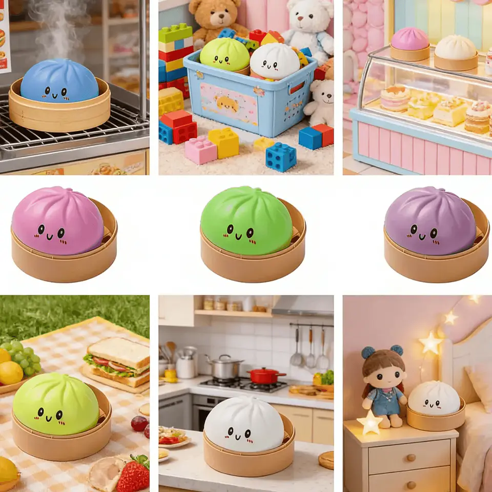 Squishy Dumpling Juguete Antiestrés Grande Viral Con Vaporera 4