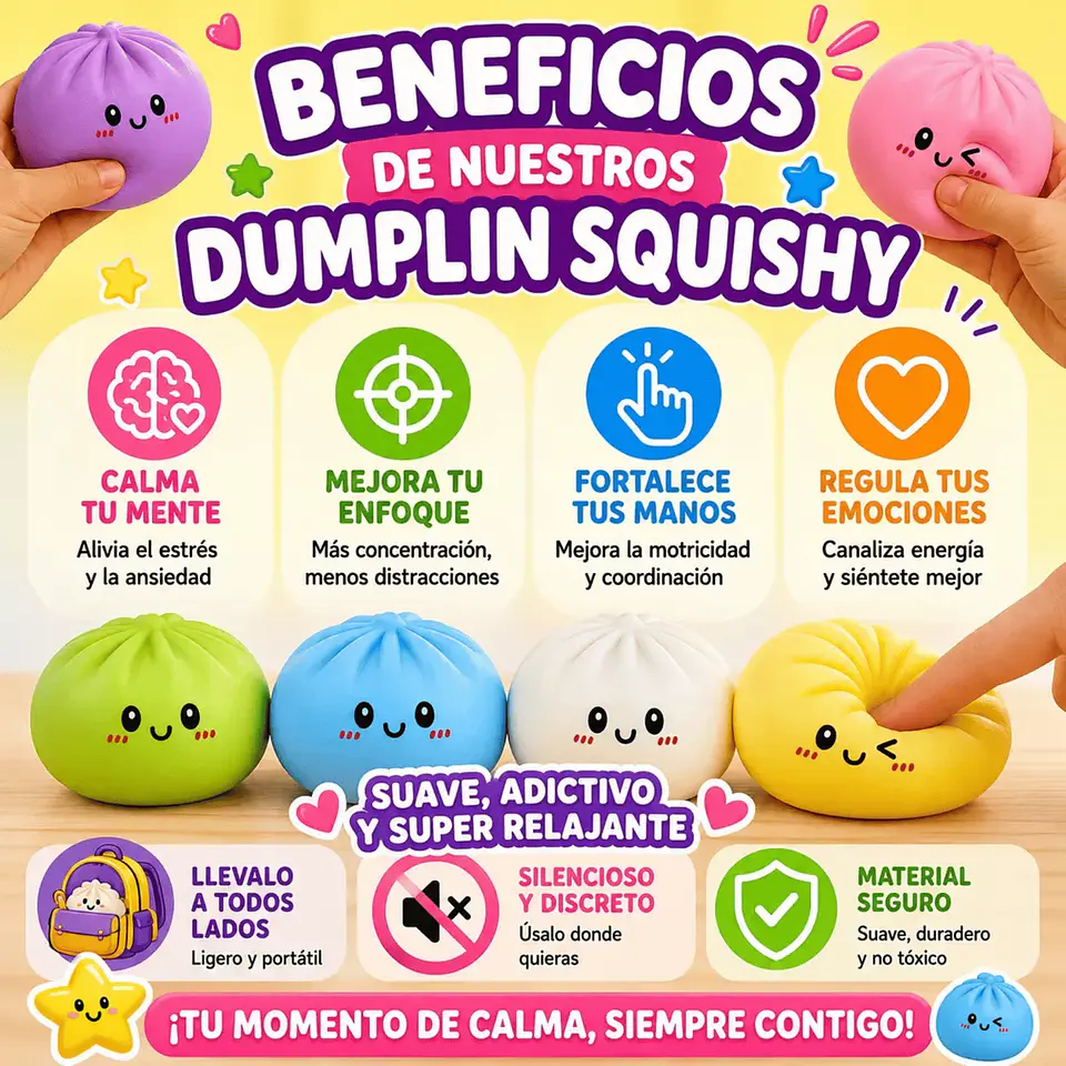 Dumpling Squishy Juguete Antiestrés 9,5 cm Con Vaporera 4