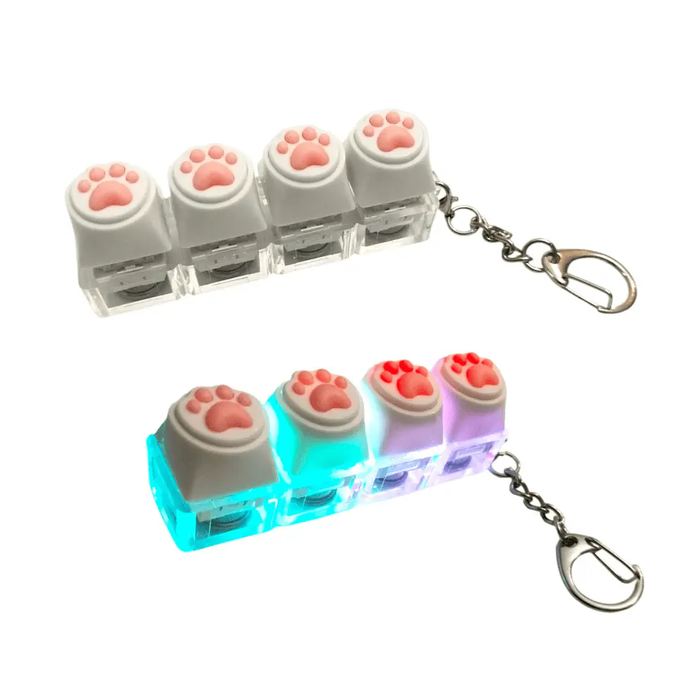Llavero Teclado Antiestres con Patitas Luces RGB Clicker 1