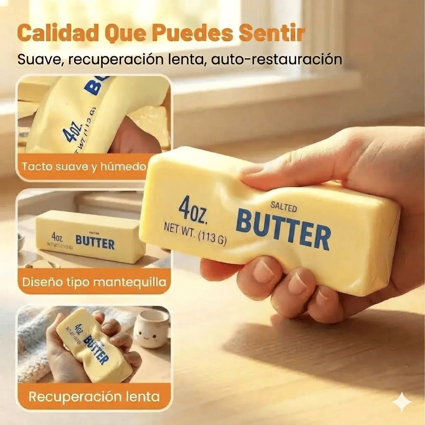 Juguete Antiestres Squishy Barra de Mantequilla - Slow Rebound 3