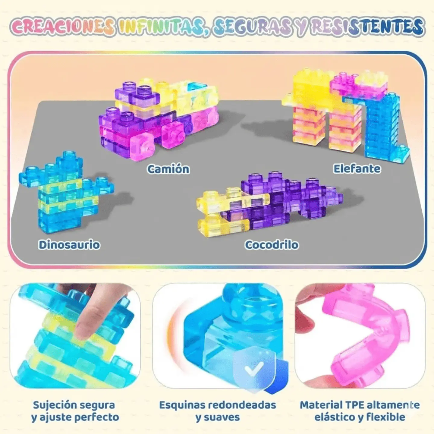 Bloques Didacticos de Goma Suave Magic Gummy Bloc 40 piezas 3