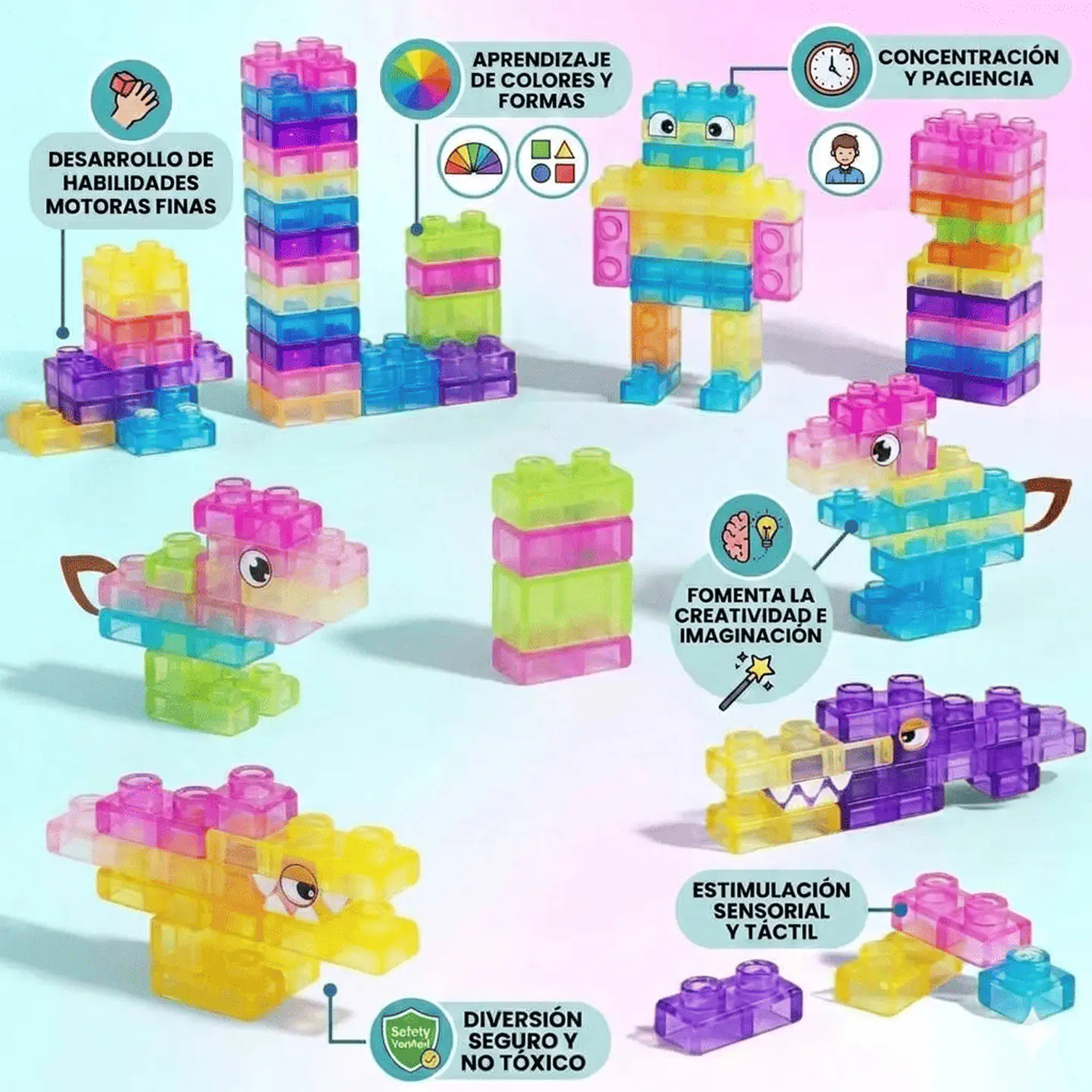 Bloques Didacticos de Goma Suave Magic Gummy Bloc 40 piezas 2