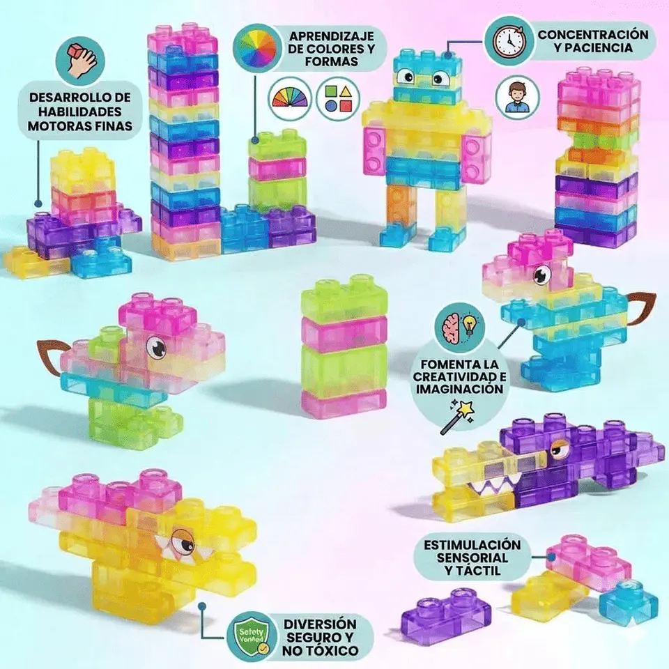 Bloques Didacticos de Goma Suave Magic Gummy Bloc 40 piezas 2