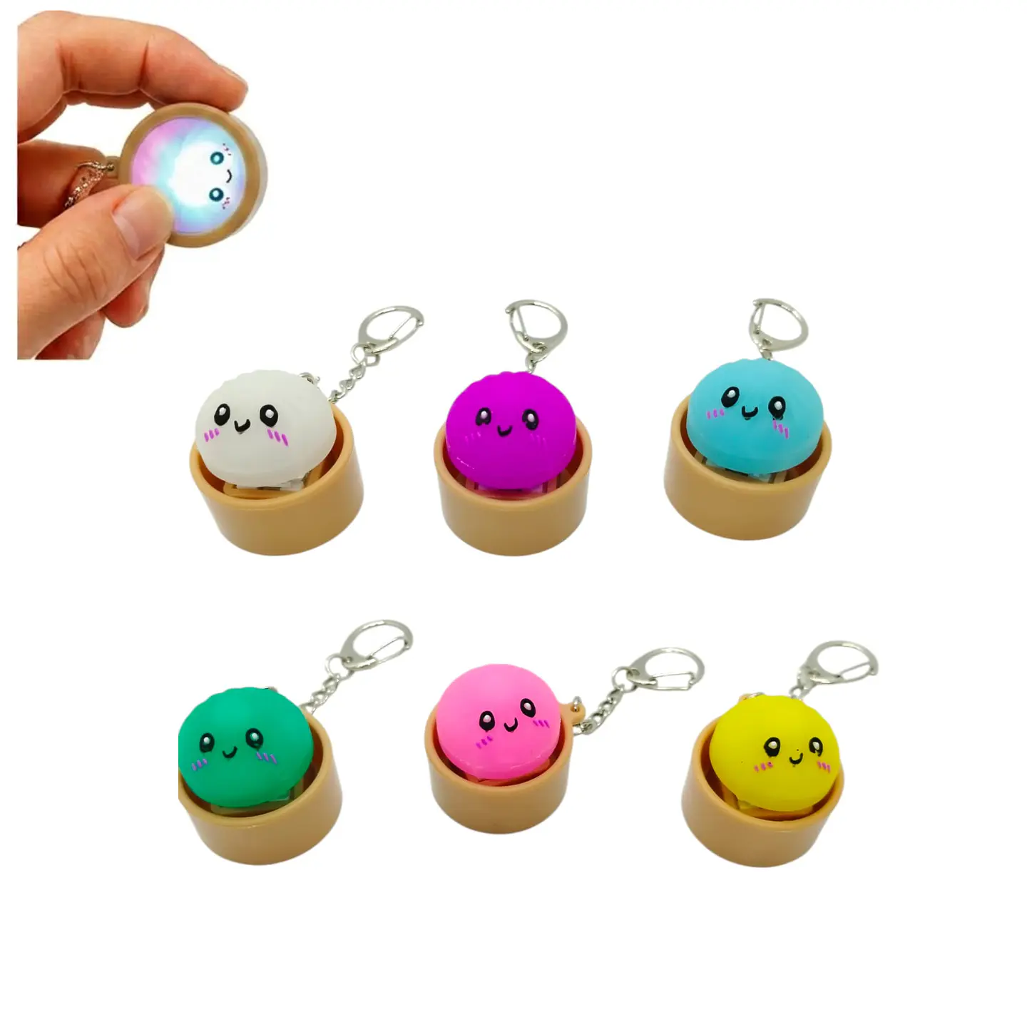 Llavero Dumpling Clicker Con Luz Led - Fidget Toy Antiestrés ASMR 1