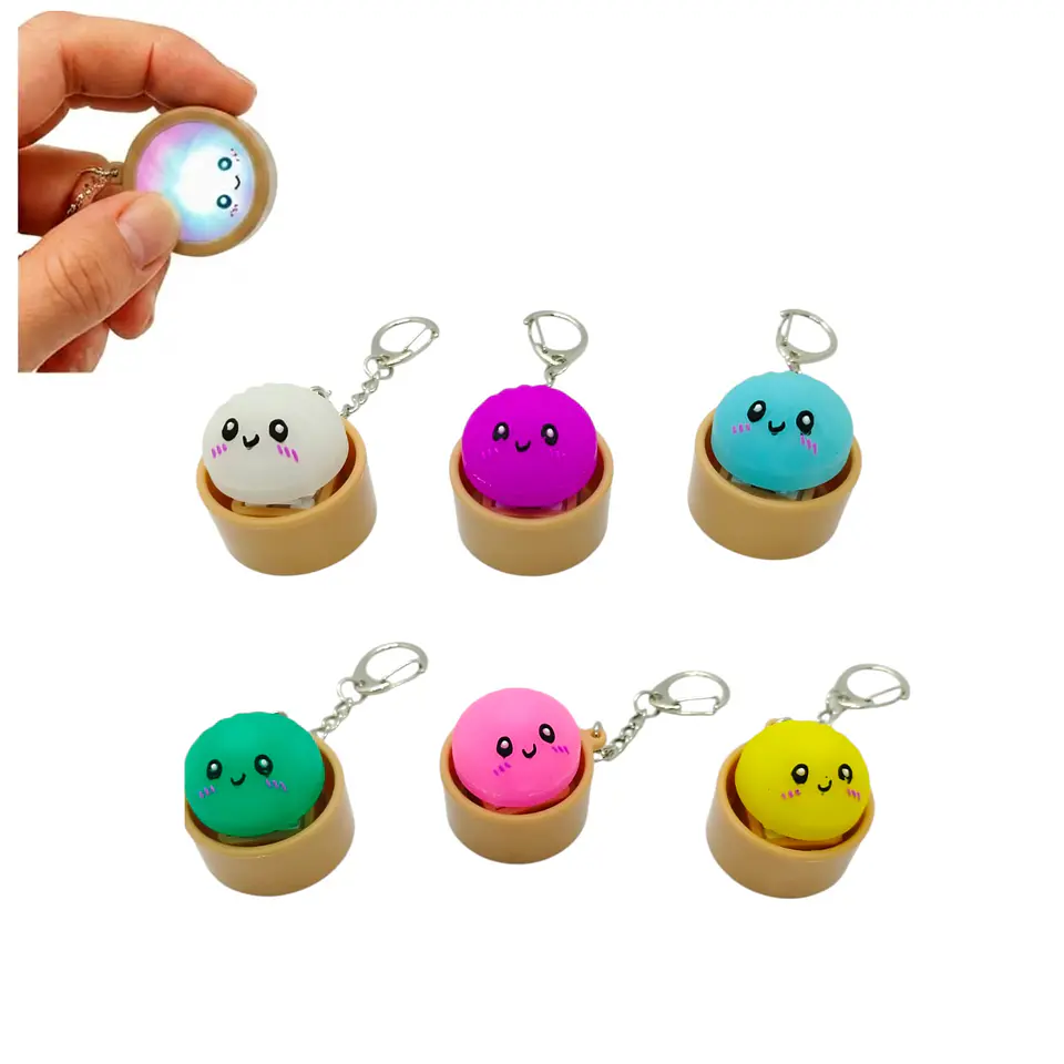 Llavero Dumpling Clicker Con Luz Led - Fidget Toy Antiestrés ASMR 1