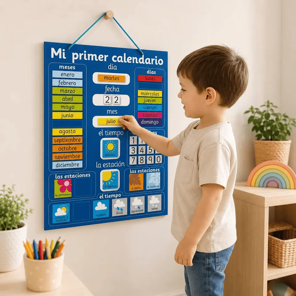 Mi Primer Calendario Infantil Montessori De Tela Interactiva 2