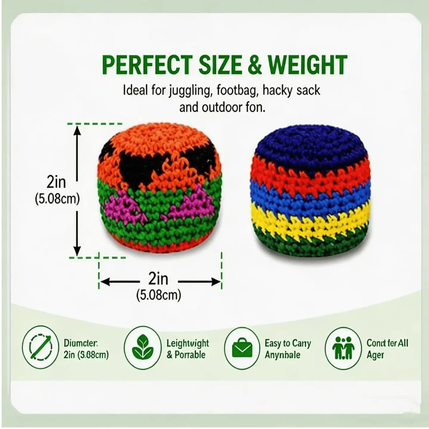 Pelota Tejida Artesanal Hacky Sack (Footbag) 3