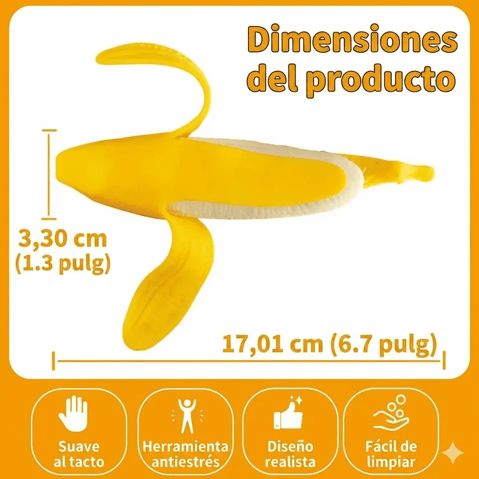 Juguete Squishy Antiestrés Plátano Banana Pelable Gel Sensorial 3