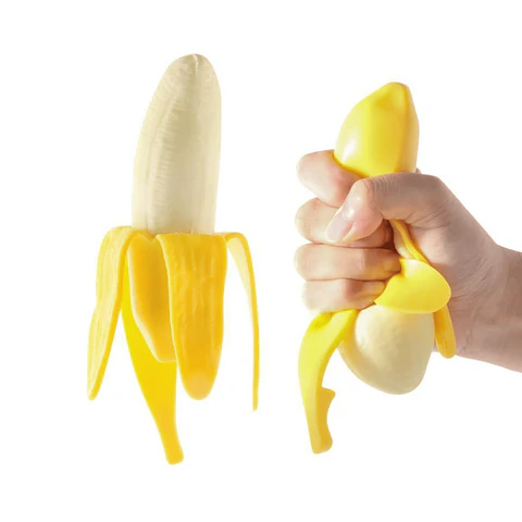 Juguete Squishy Antiestrés Plátano Banana Pelable Gel Sensorial