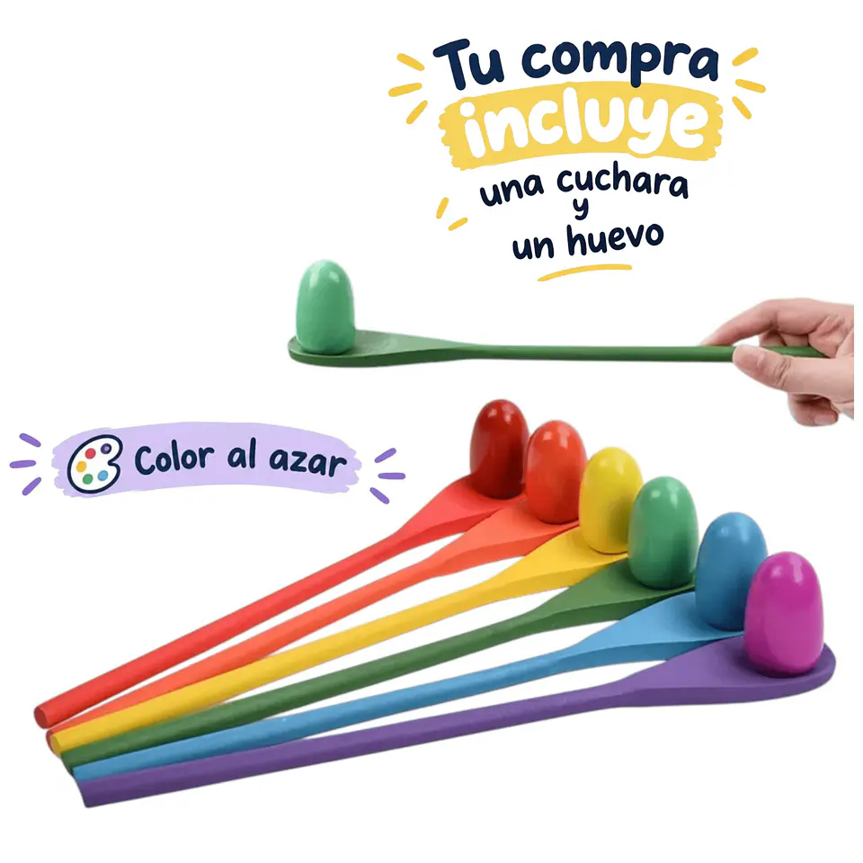 Juego de Cuchara y Huevo de Equilibrio – Coordinación y Diversión Infantil 3