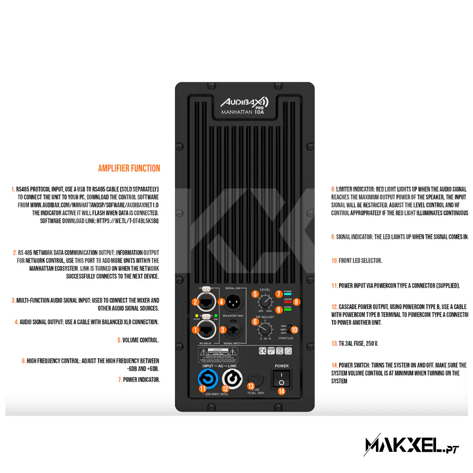 Audibax Pro Manhattan 10A Coluna amplificada 2000W 6