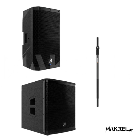 Kit Audibax DSP12 12" + Subwoofer Audibax DSP12s + Barra de Suporte