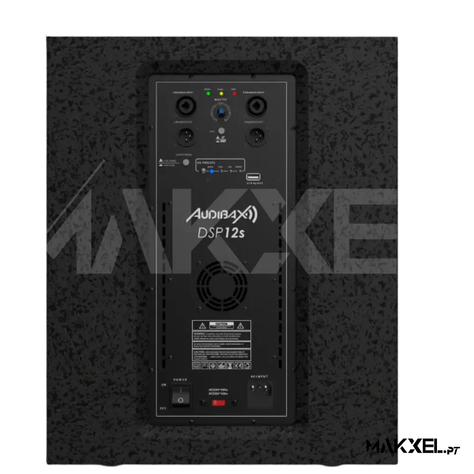 Kit 2 Audibax DSP 12 12' + 2 Audibax DSP 12s Subwoofer + barras de suporte 5