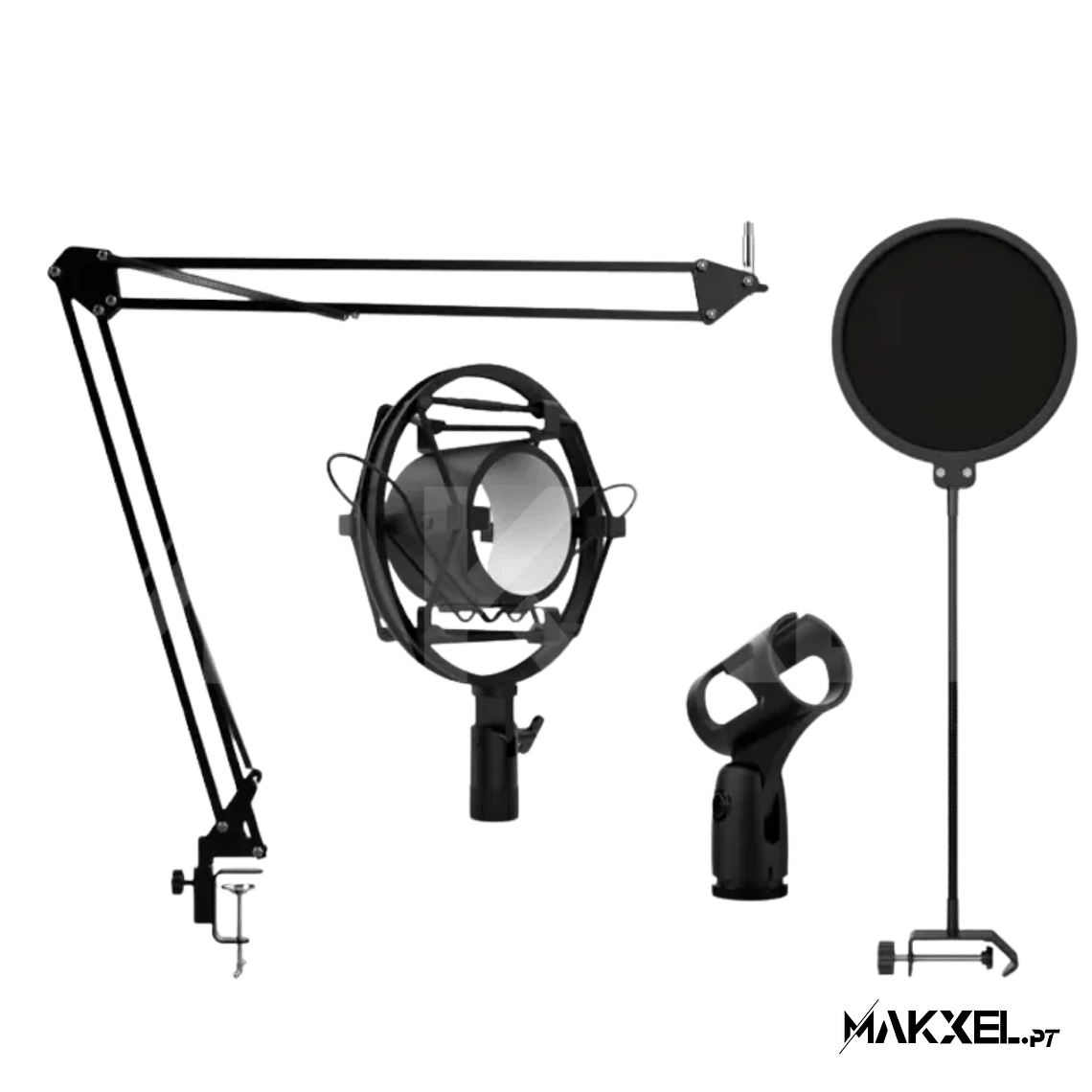 Kit de microfone de Estúdio Audibax Podcast + Spider + Anti-Pop 1