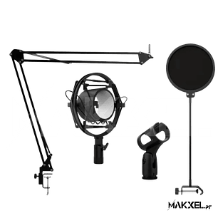 Kit de microfone de Estúdio Audibax Podcast + Spider + Anti-Pop