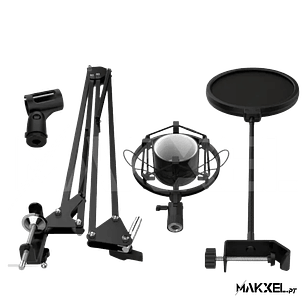 Kit de microfone de Estúdio Audibax Podcast + Spider + Anti-Pop