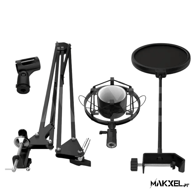 Kit de microfone de Estúdio Audibax Podcast + Spider + Anti-Pop 2