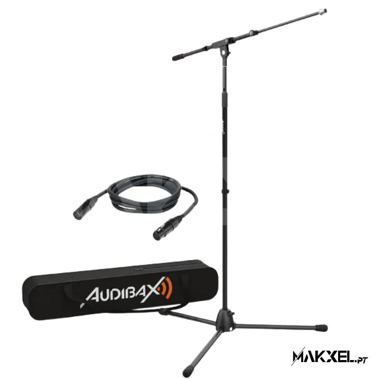 Suporte de Microfone Audibax AYRA MS-10 Plus + Bolsa + XLR 3 metros 1