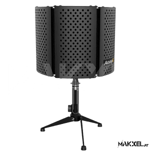 Suporte Microfone de Estúdio Audibax MST-10 Tela de Reflexão Preto Dobrável