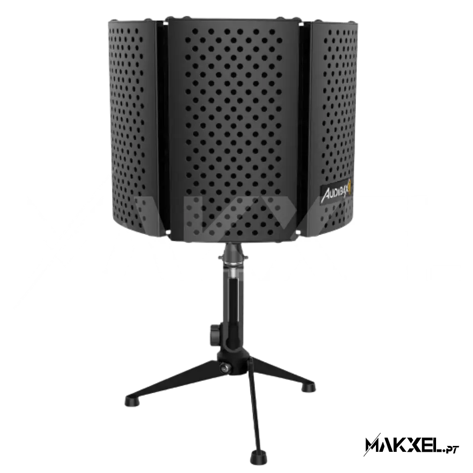 Suporte Microfone de Estúdio Audibax MST-10 Tela de Reflexão Preto Dobrável 1