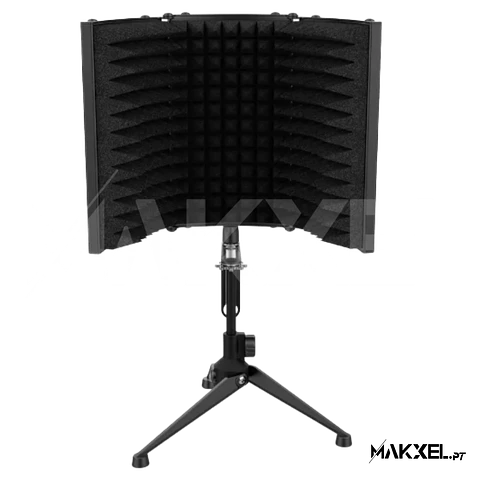 Suporte Microfone de Estúdio Audibax MST-10 Tela de Reflexão Preto Dobrável