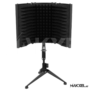 Suporte Microfone de Estúdio Audibax MST-10 Tela de Reflexão Preto Dobrável