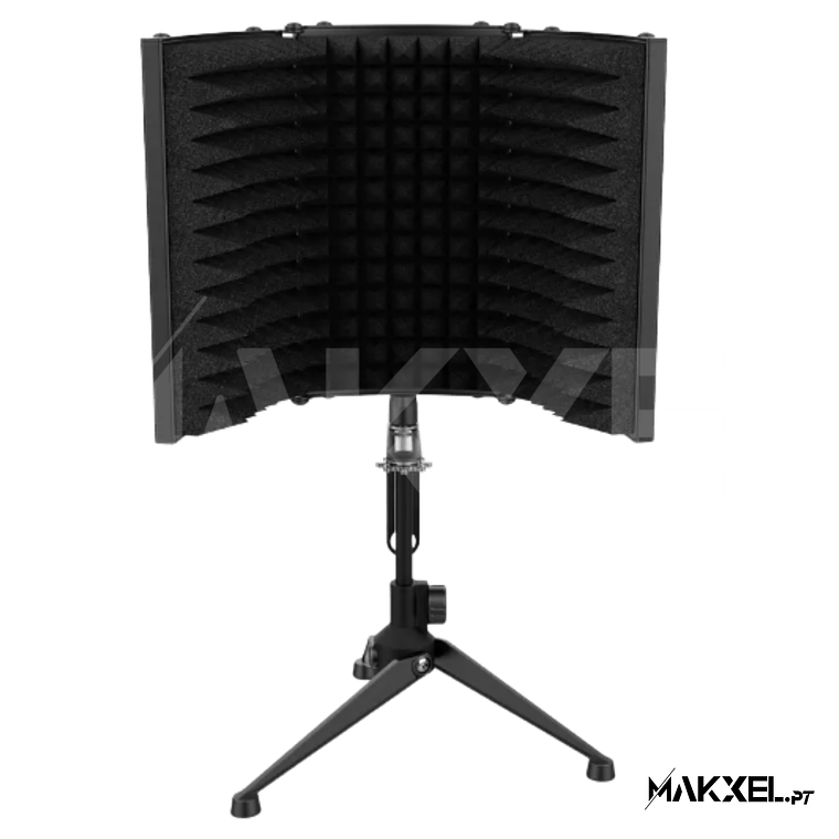 Suporte Microfone de Estúdio Audibax MST-10 Tela de Reflexão Preto Dobrável 2