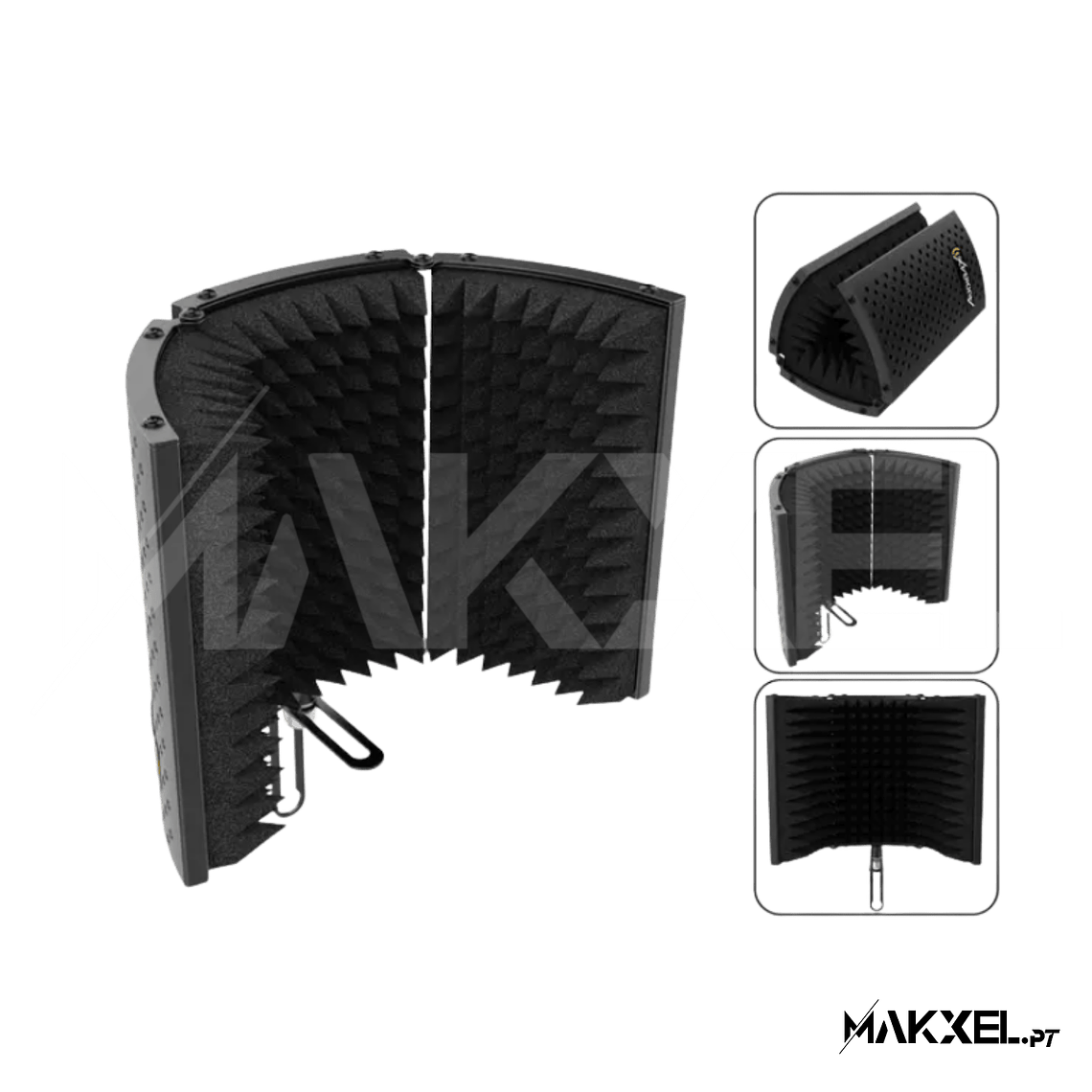 Suporte Microfone de Estúdio Audibax MST-10 Tela de Reflexão Preto Dobrável 3