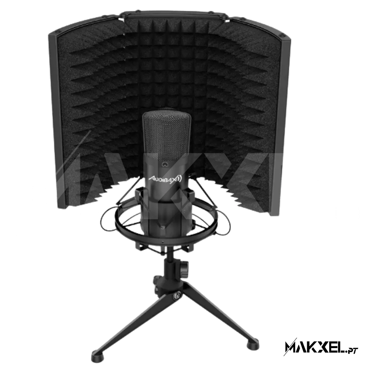 Suporte Microfone de Estúdio Audibax MST-10 Tela de Reflexão Preto Dobrável 4